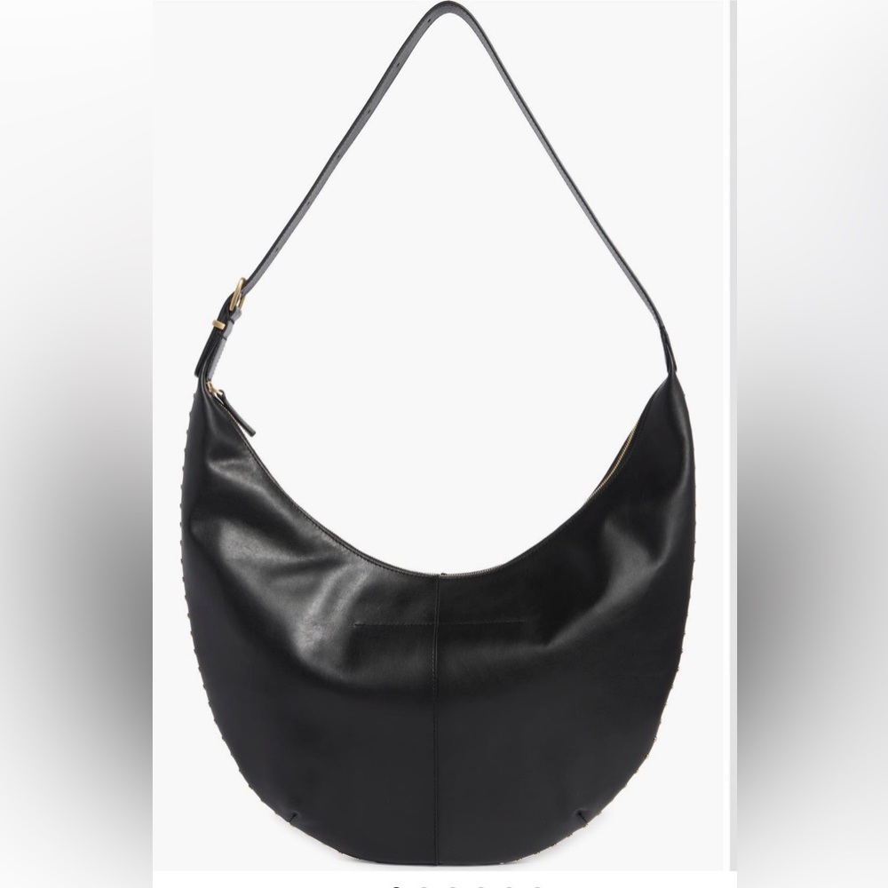 NEW Madewell Black Leather Studded essential sling shoulder Bag - Picture 2 of 12